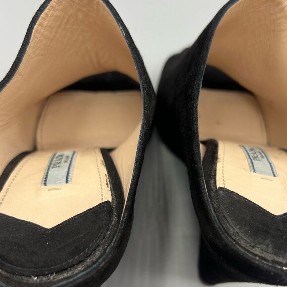 Prada Black Suede Mules - Picture 7 of 8